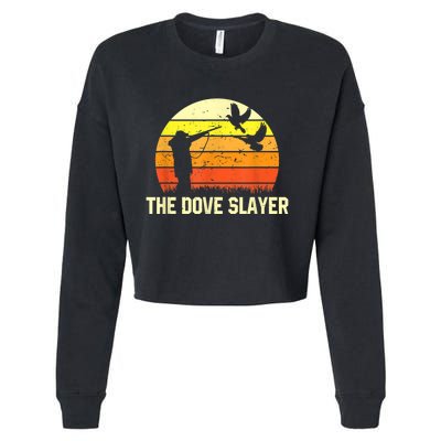 The Dove Slayer Vintage Retro Dove Hunting Cropped Pullover Crew