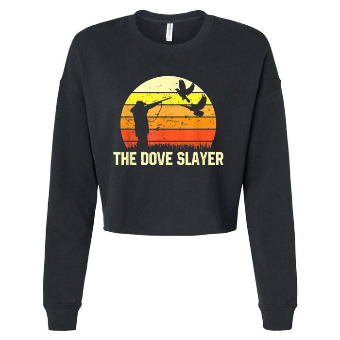 The Dove Slayer Vintage Retro Dove Hunting Cropped Pullover Crew