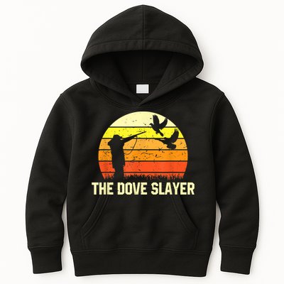 The Dove Slayer Vintage Retro Dove Hunting Kids Hoodie