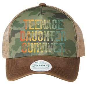 Teenage Daughter Survivor FatherS Day Dad Joke Legacy Tie Dye Trucker Hat