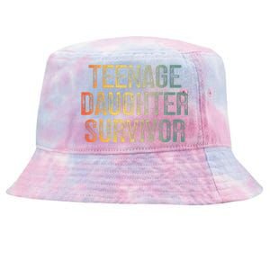 Teenage Daughter Survivor FatherS Day Dad Joke Tie-Dyed Bucket Hat