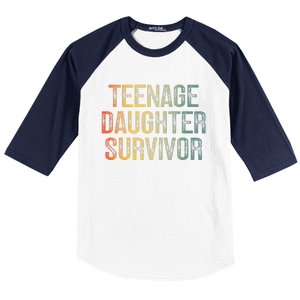 Teenage Daughter Survivor FatherS Day Dad Joke Baseball Sleeve Shirt