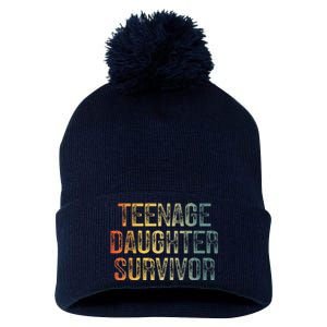 Teenage Daughter Survivor FatherS Day Dad Joke Pom Pom 12in Knit Beanie