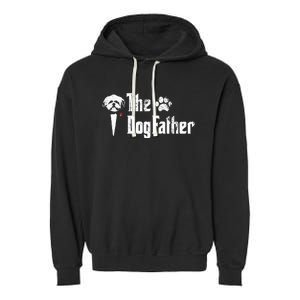 The Dogfather Shih Tzu Dog Dad FatherS Day Gift Garment-Dyed Fleece Hoodie