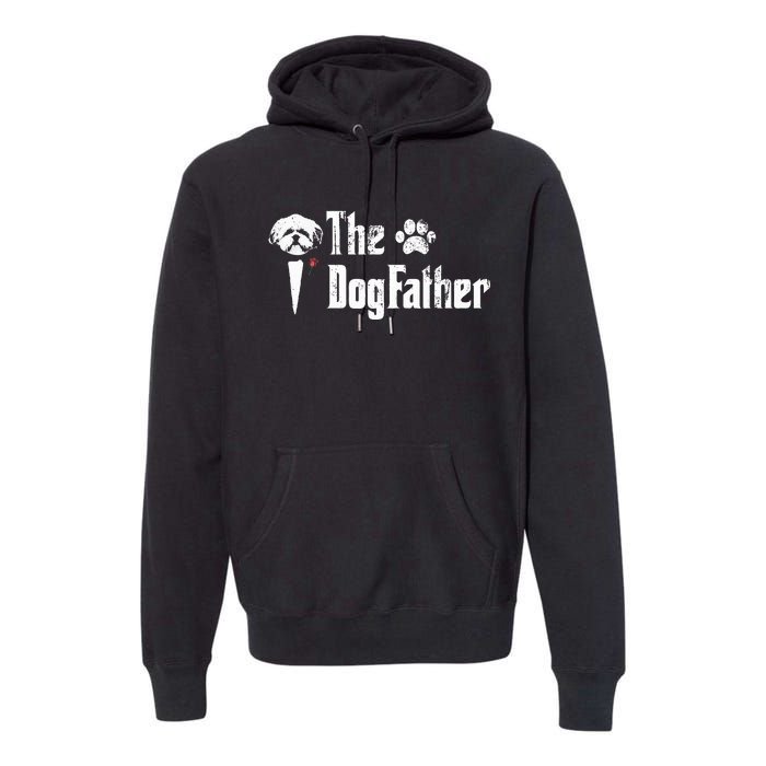 The Dogfather Shih Tzu Dog Dad FatherS Day Gift Premium Hoodie