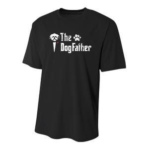 The Dogfather Shih Tzu Dog Dad FatherS Day Gift Youth Performance Sprint T-Shirt