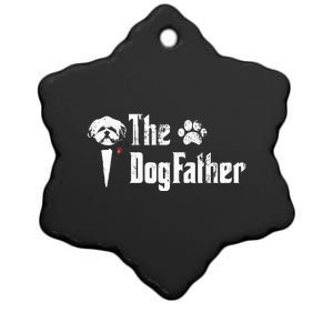 The Dogfather Shih Tzu Dog Dad FatherS Day Gift Ceramic Star Ornament