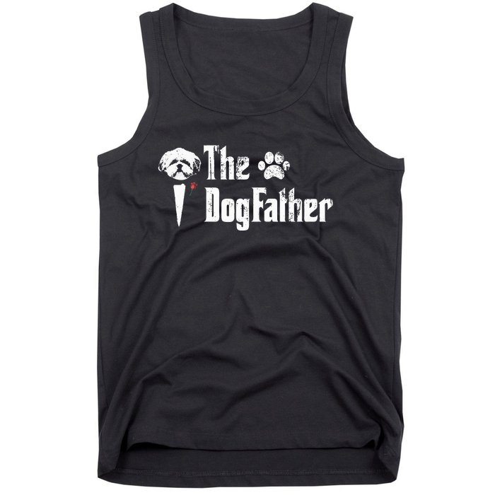 The Dogfather Shih Tzu Dog Dad FatherS Day Gift Tank Top