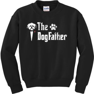 The Dogfather Shih Tzu Dog Dad FatherS Day Gift Kids Sweatshirt