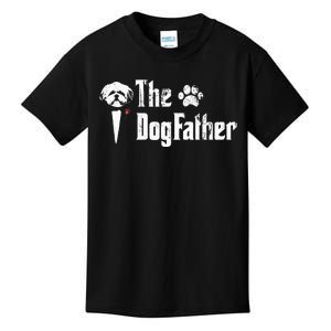 The Dogfather Shih Tzu Dog Dad FatherS Day Gift Kids T-Shirt