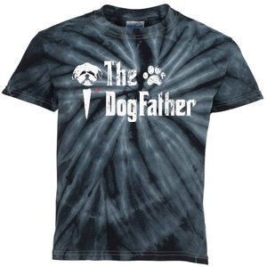 The Dogfather Shih Tzu Dog Dad FatherS Day Gift Kids Tie-Dye T-Shirt