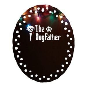 The Dogfather Shih Tzu Dog Dad FatherS Day Gift Ceramic Oval Ornament