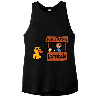The Duck Song Got Any Grapes Funny Meme Ladies PosiCharge Tri-Blend Wicking Tank