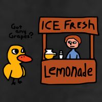 The Duck Song Got Any Grapes Funny Meme 7 Panel Mesh Trucker Snapback Hat