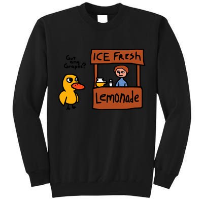 The Duck Song Got Any Grapes Funny Meme Tall Sweatshirt