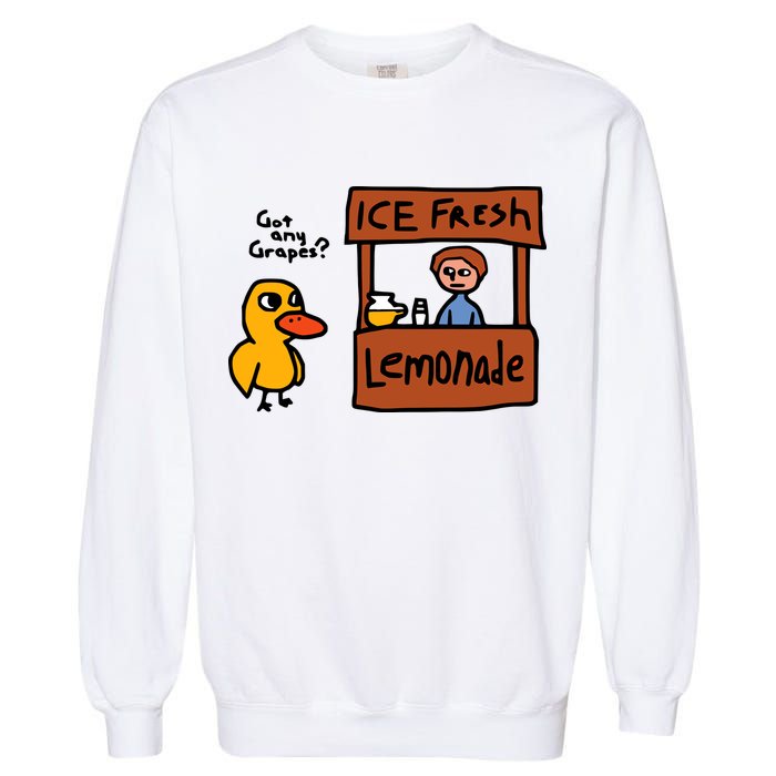 The Duck Song Got Any Grapes Funny Meme Garment-Dyed Sweatshirt