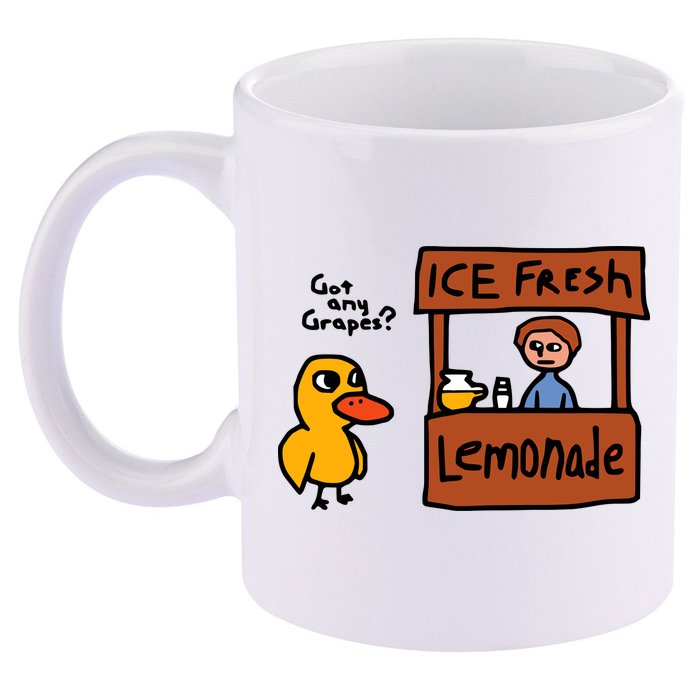 The Duck Song Got Any Grapes Funny Meme 11oz C Handle Ceramic Mug