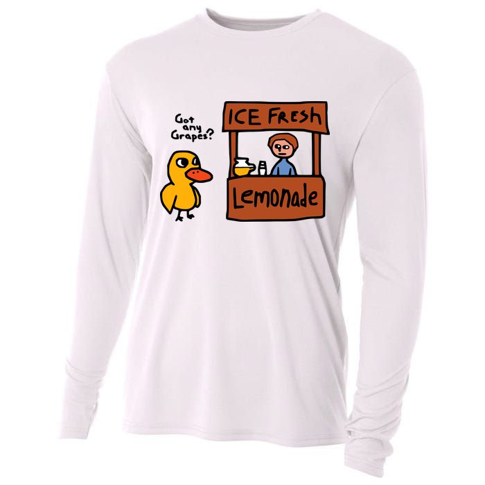The Duck Song Got Any Grapes Funny Meme Cooling Performance Long Sleeve Crew