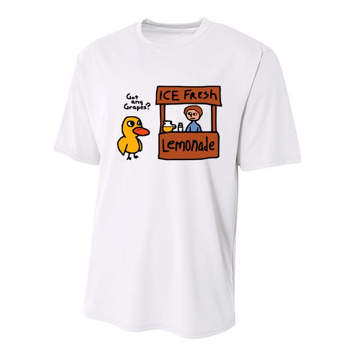 The Duck Song Got Any Grapes Funny Meme Youth Performance Sprint T-Shirt