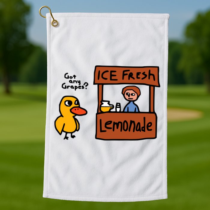 The Duck Song Got Any Grapes Funny Meme Golf Towel