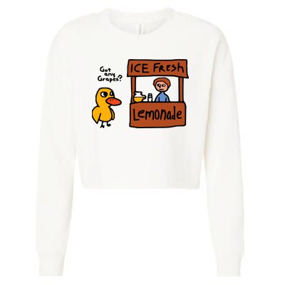 The Duck Song Got Any Grapes Funny Meme Cropped Pullover Crew