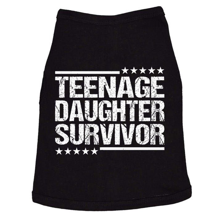 Teenage Daughter Survivor Vintage Dad Mom FatherS Day Doggie Tank