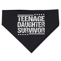 Teenage Daughter Survivor Vintage Dad Mom FatherS Day USA-Made Doggie Bandana