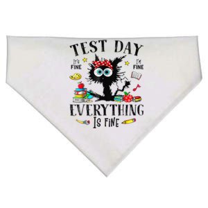 Test Day Stressed Teachers & Students Testing Funny Cat USA-Made Doggie Bandana