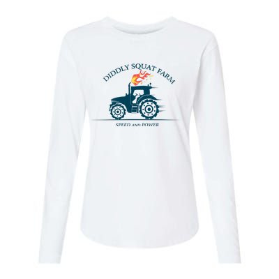 Tractor Diddly Squat Farm Speed And Power Womens Cotton Relaxed Long Sleeve T-Shirt