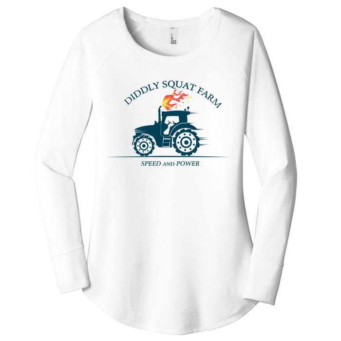 Tractor Diddly Squat Farm Speed And Power Women's Perfect Tri Tunic Long Sleeve Shirt