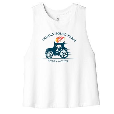 Tractor Diddly Squat Farm Speed And Power Women's Racerback Cropped Tank