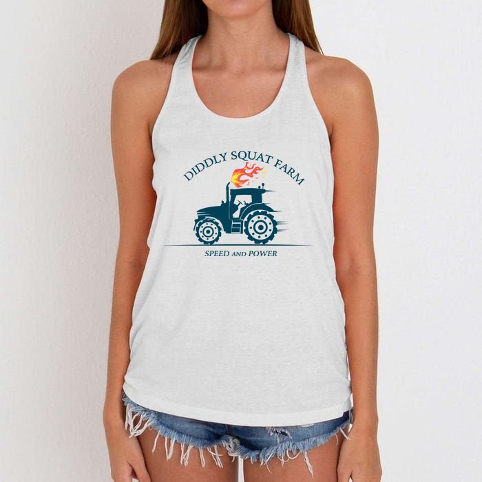 Tractor Diddly Squat Farm Speed And Power Women's Knotted Racerback Tank