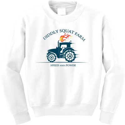 Tractor Diddly Squat Farm Speed And Power Kids Sweatshirt