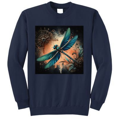 Teal Dragonfly Steampunk Tall Sweatshirt