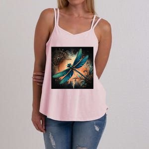 Teal Dragonfly Steampunk Women's Strappy Tank