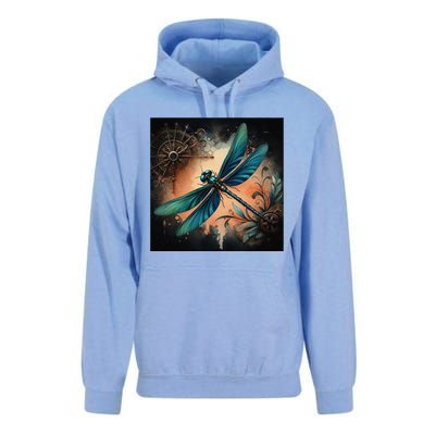 Teal Dragonfly Steampunk Unisex Surf Hoodie