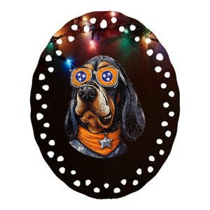 Tennessee Dog Sport Lovers Tennessee Coonhound Fan Ceramic Oval Ornament