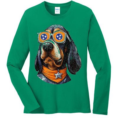 Tennessee Dog Sport Lovers Tennessee Coonhound Fan Ladies Long Sleeve Shirt