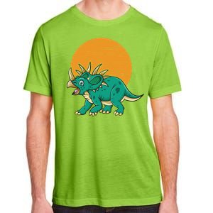 Triceratops Dinosaur Sunset Adult ChromaSoft Performance T-Shirt