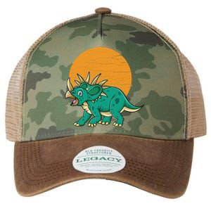 Triceratops Dinosaur Sunset Legacy Tie Dye Trucker Hat