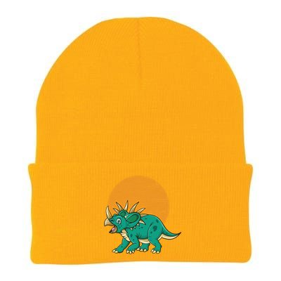 Triceratops Dinosaur Sunset Knit Cap Winter Beanie