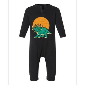 Triceratops Dinosaur Sunset Infant Fleece One Piece