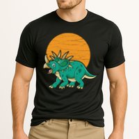 Triceratops Dinosaur Sunset Cooling Performance Crew T-Shirt