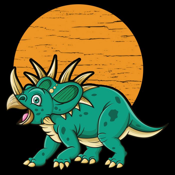 Triceratops Dinosaur Sunset Cooling Performance Crew T-Shirt