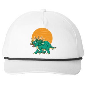 Triceratops Dinosaur Sunset Snapback Five-Panel Rope Hat