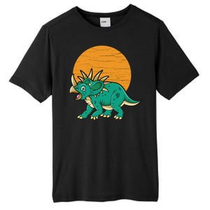 Triceratops Dinosaur Sunset Tall Fusion ChromaSoft Performance T-Shirt