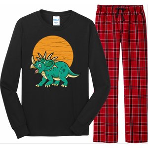 Triceratops Dinosaur Sunset Long Sleeve Pajama Set