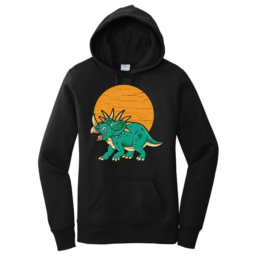Triceratops Dinosaur Sunset Women's Pullover Hoodie