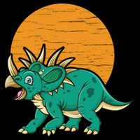 Triceratops Dinosaur Sunset Cooling Performance Long Sleeve Crew