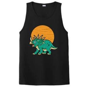 Triceratops Dinosaur Sunset PosiCharge Competitor Tank